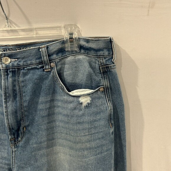 American Eagle Jeans Womens Size 18 Mom Jean Distressed Ripped High Rise Waist - Picture 6 of 16